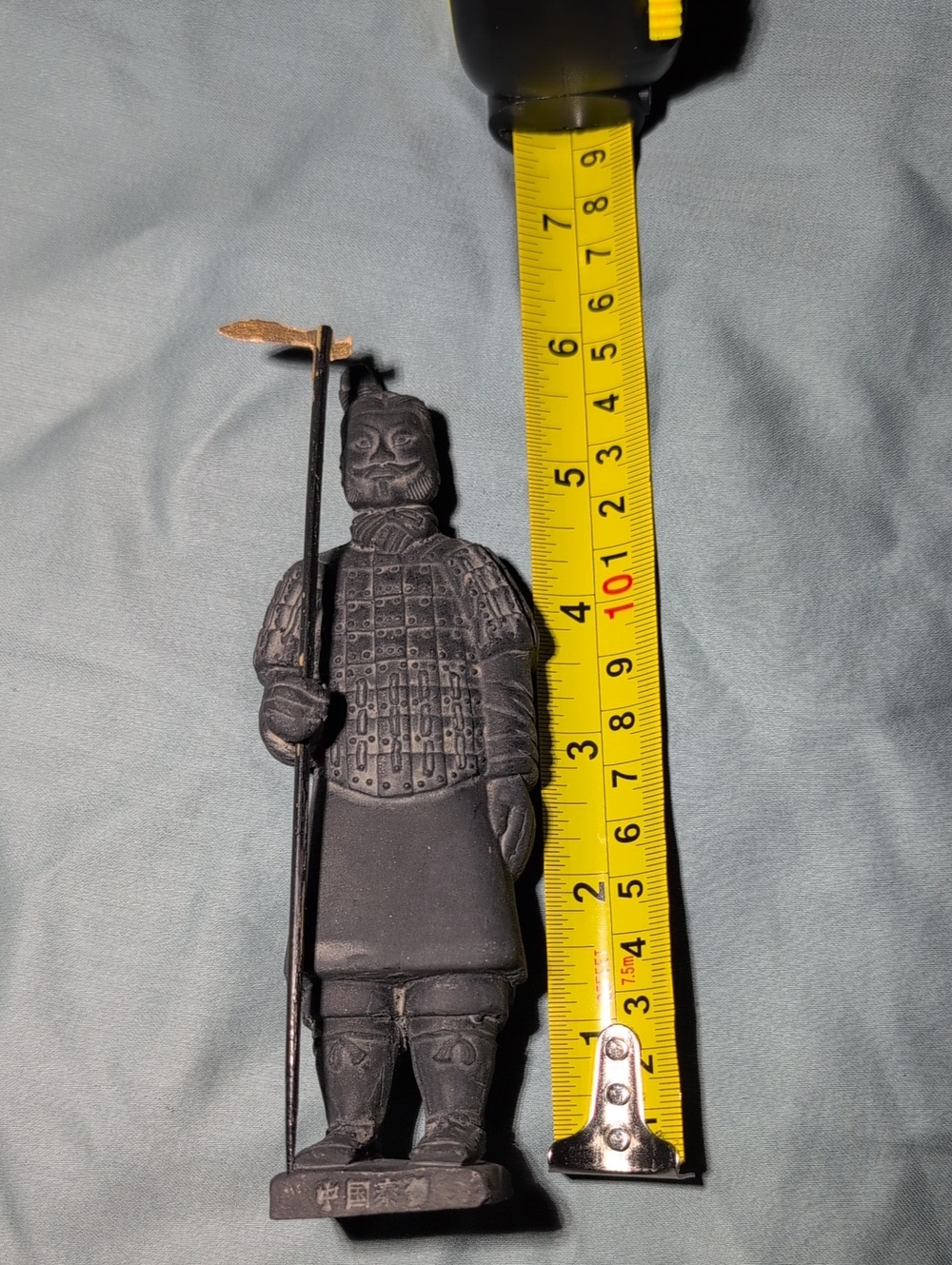 Vintage Black Terracotta Warrior Figurine Statue - Home Accents Chinese Warrior